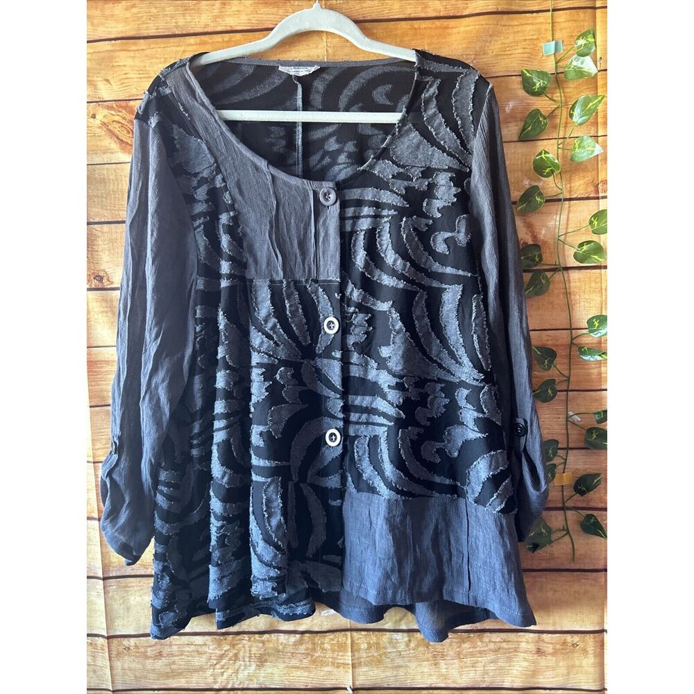 Dorman Women Tunic Artistic Cotton Blend 3/4 Sleeve Lagen Look